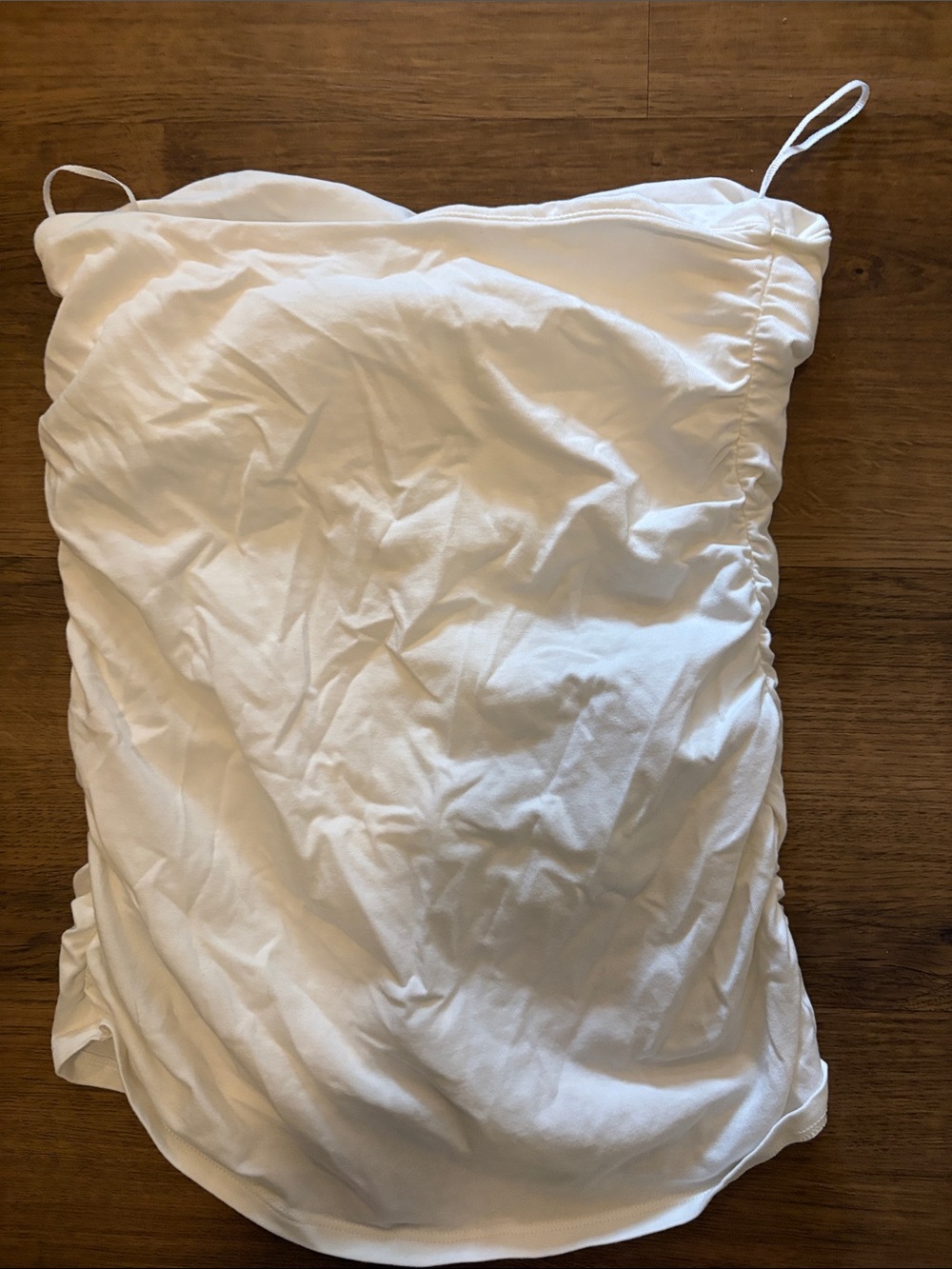 Express White Ruched Strapless Top - Picture 2 of 4